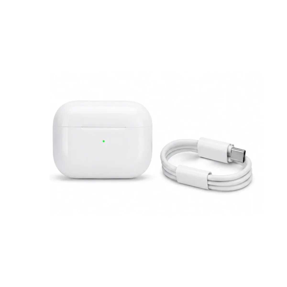 Wireless TWS Earbuds with Charging Case & USB Charging Cable – White
