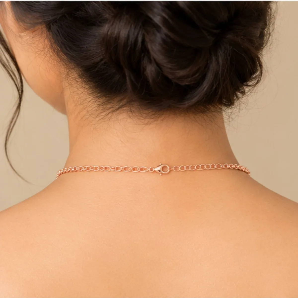 Rose Gold-Plated Rainbow Stone Collar Necklace for Women – Elegant Statement Jewellery