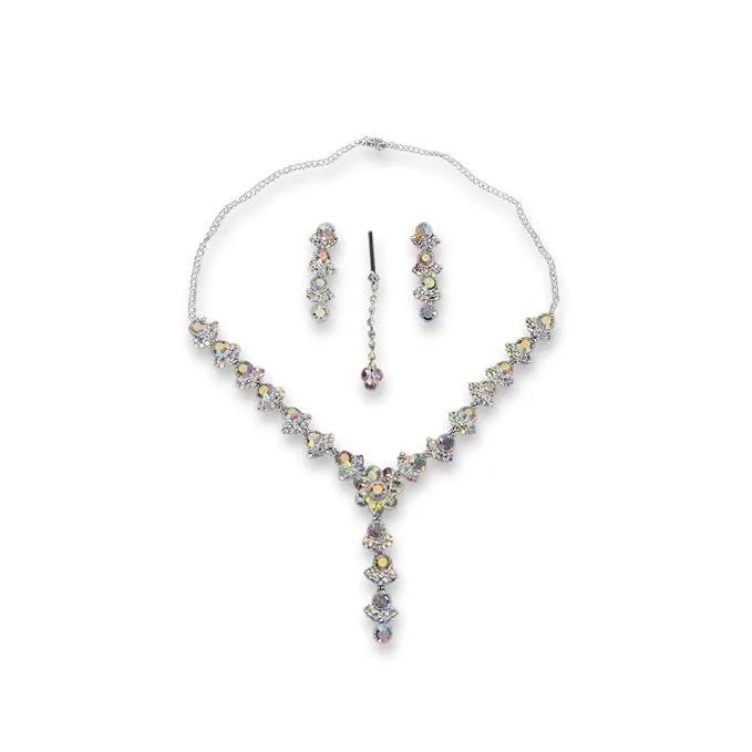 V-Shaped Bridal Necklace Jewellery Set with Matching Earrings for Women – Wedding & Party Wear
