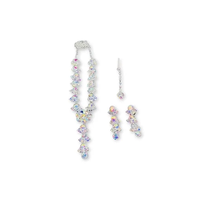 V-Shaped Bridal Necklace Jewellery Set with Matching Earrings for Women – Wedding & Party Wear