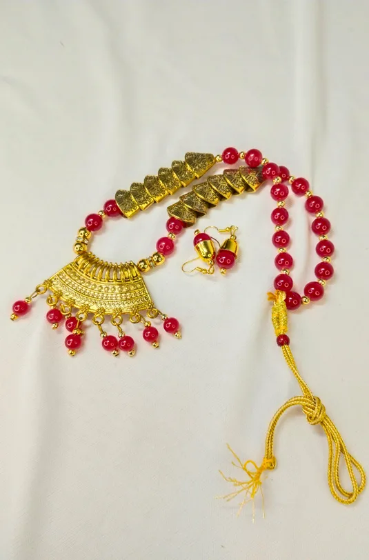 Kundan Style Multicolor Beaded Bridal Jewellery Set