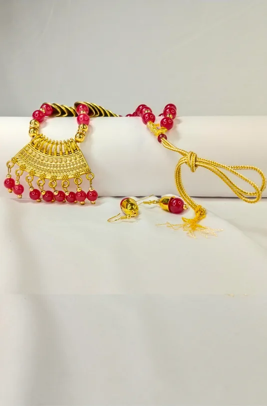 Kundan Style Multicolor Beaded Bridal Jewellery Set