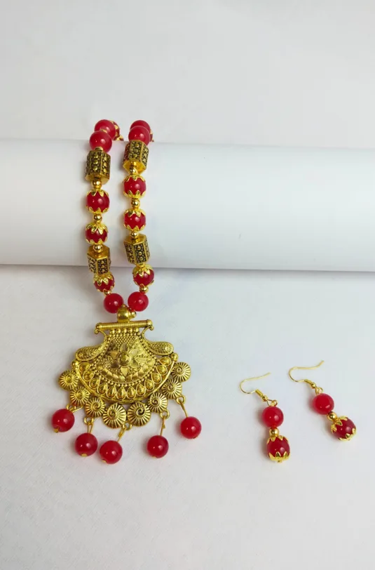 South Indian Style Multicolor Beaded Jewellery Set