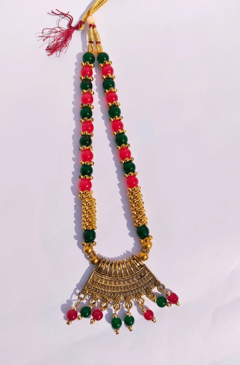 Royal Antique Finish Beaded Necklace for Women
