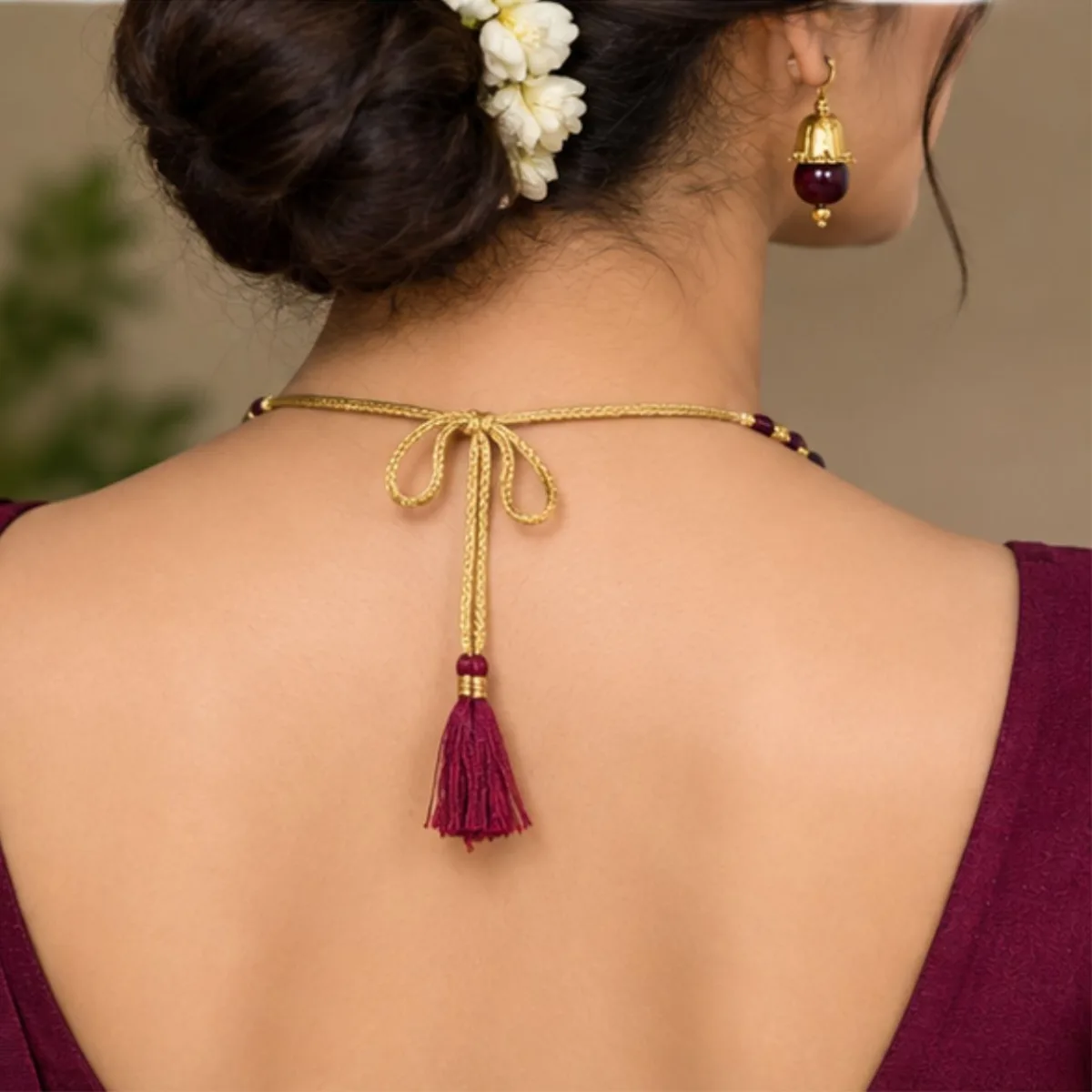 Elegant Gold-Tone Green & Maroon Bridal Jewellery Set